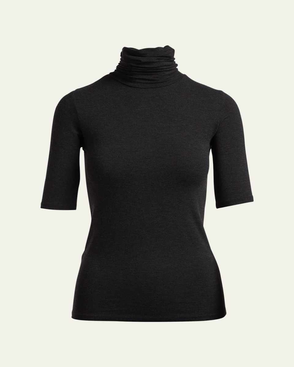 Soft Touch Half-Sleeve Turtleneck